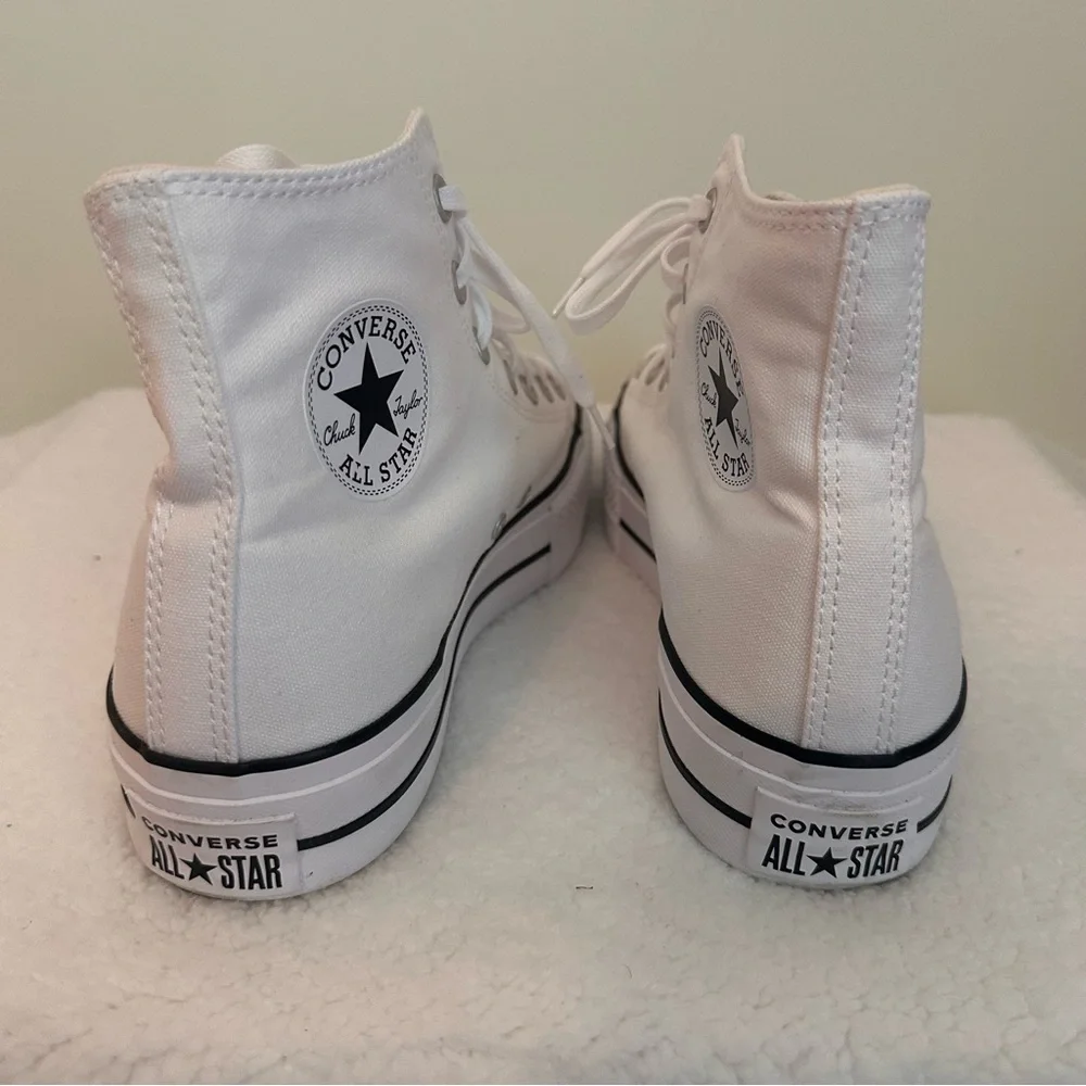 Converse Women's White Platform High-Tops - Picture 3 of 8